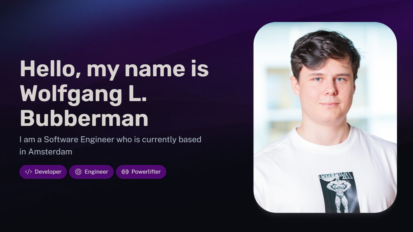 An image of the title page of wbubberman.com.